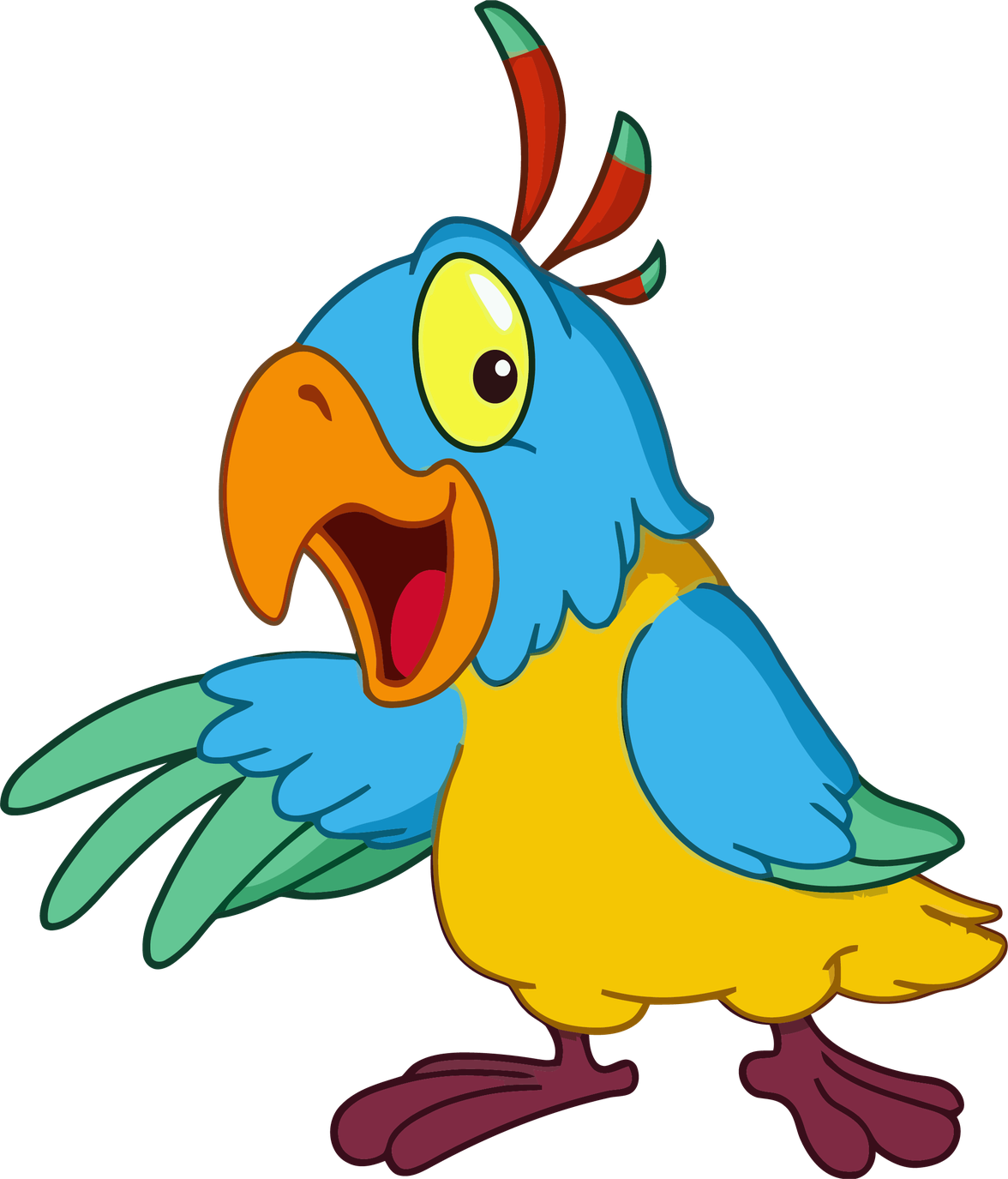 Cartoon Bird Png Free Download (orange, gold, black, greenish blue, gray)