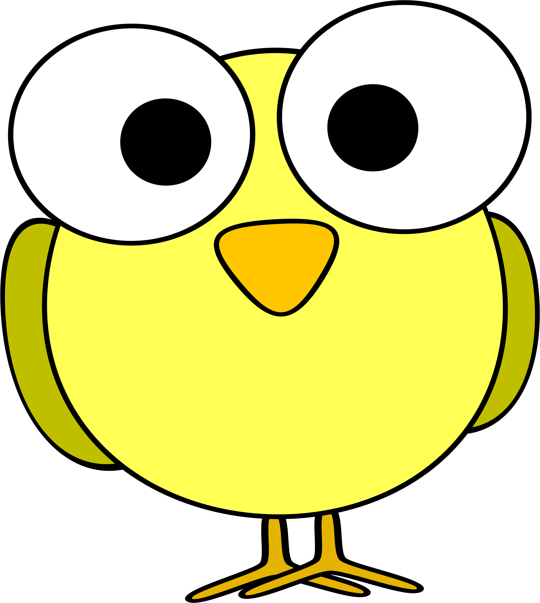 Cartoon Bird Png (black, white, yellow, gold)