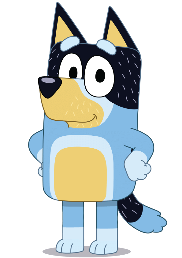 Cartoon Bluey Png Picture (silver, salmon, black, white, lavender)