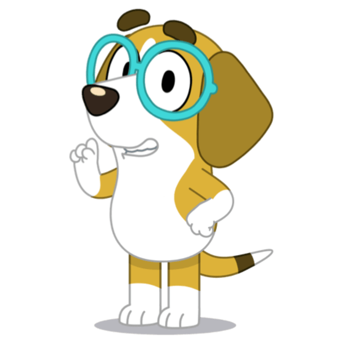 Cartoon Bluey Transparent Png (white, gray, chocolate, orange)