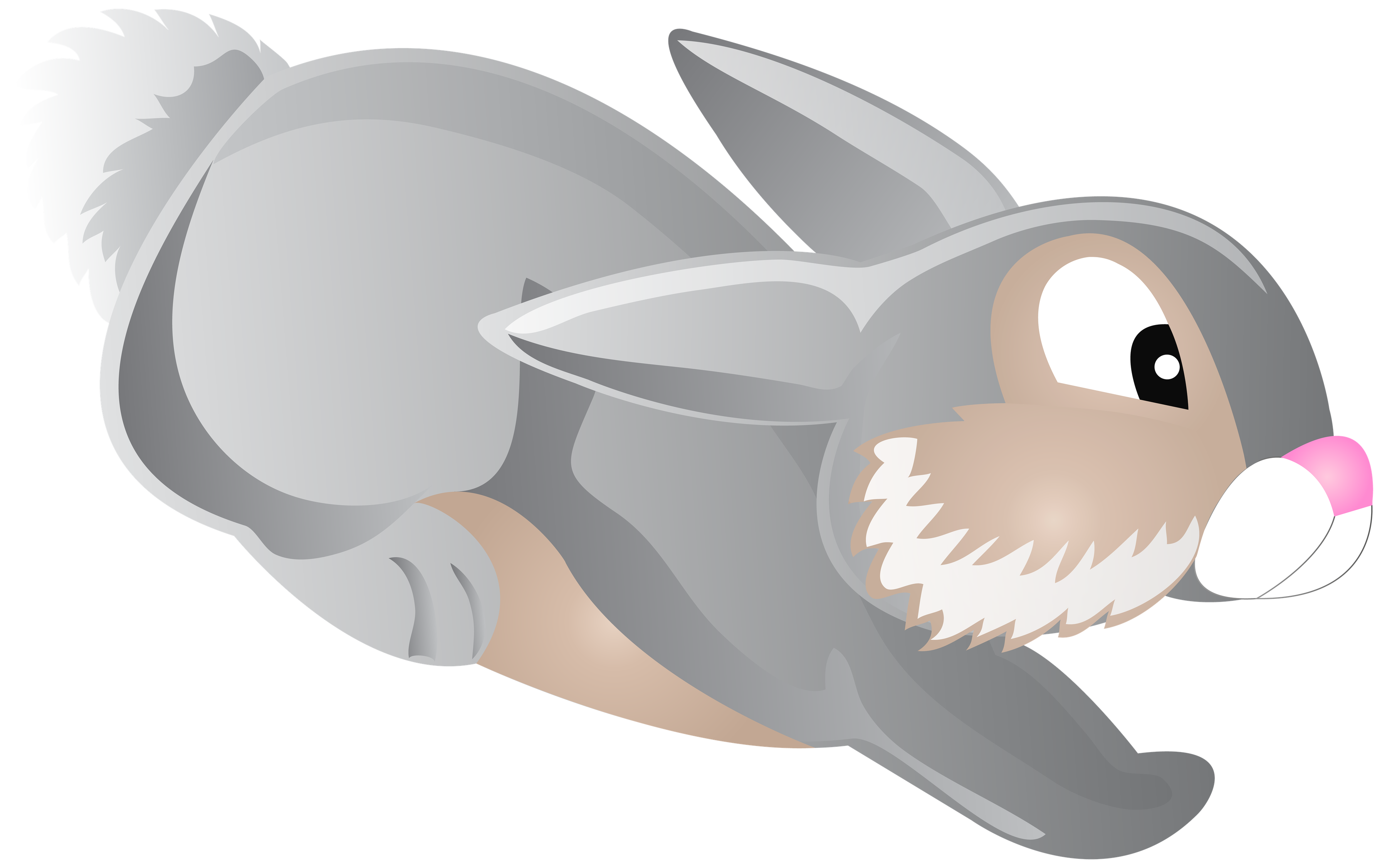 Cartoon Bunny Png Isolated Hd (black, white, silver, gray)