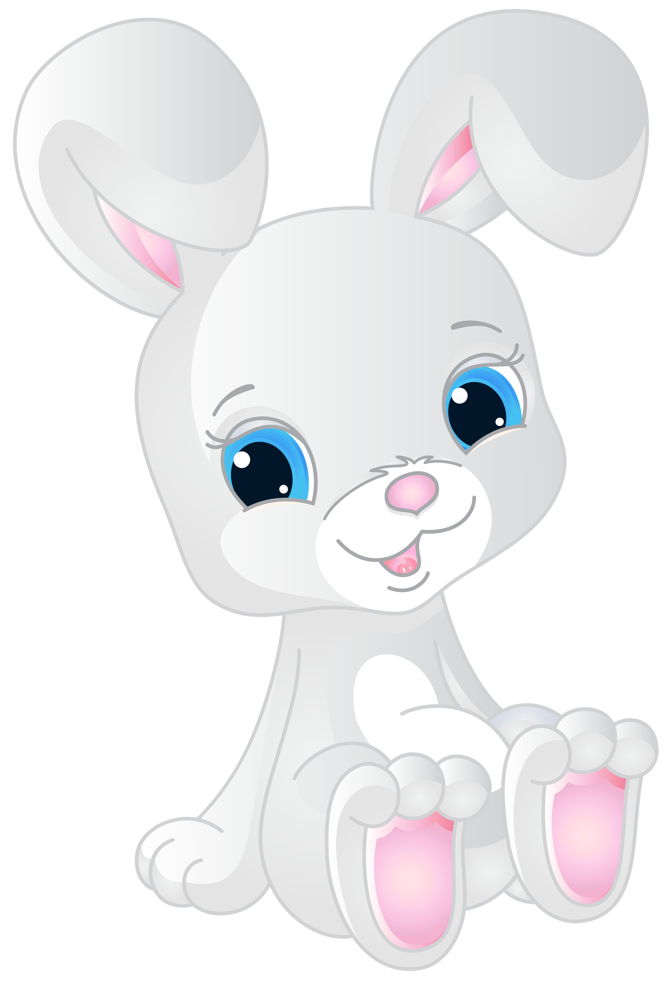 Cartoon Bunny Png Photo (black, white, lavender)