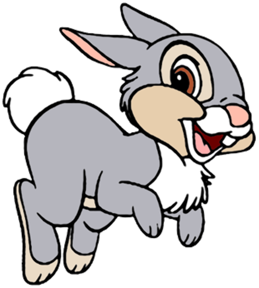 Cartoon Bunny Png Pic (black, white, pink, silver)