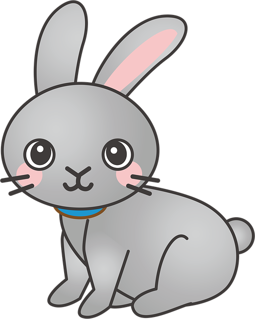 Cartoon Bunny Png Picture (black, pink, silver)