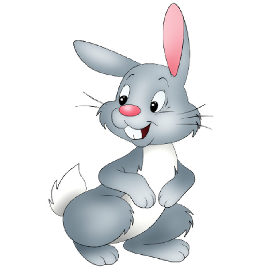 Cartoon Bunny Png Transparent (black, white, silver, gray)