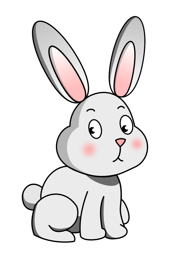 Cartoon Bunny Png (black, lavender)