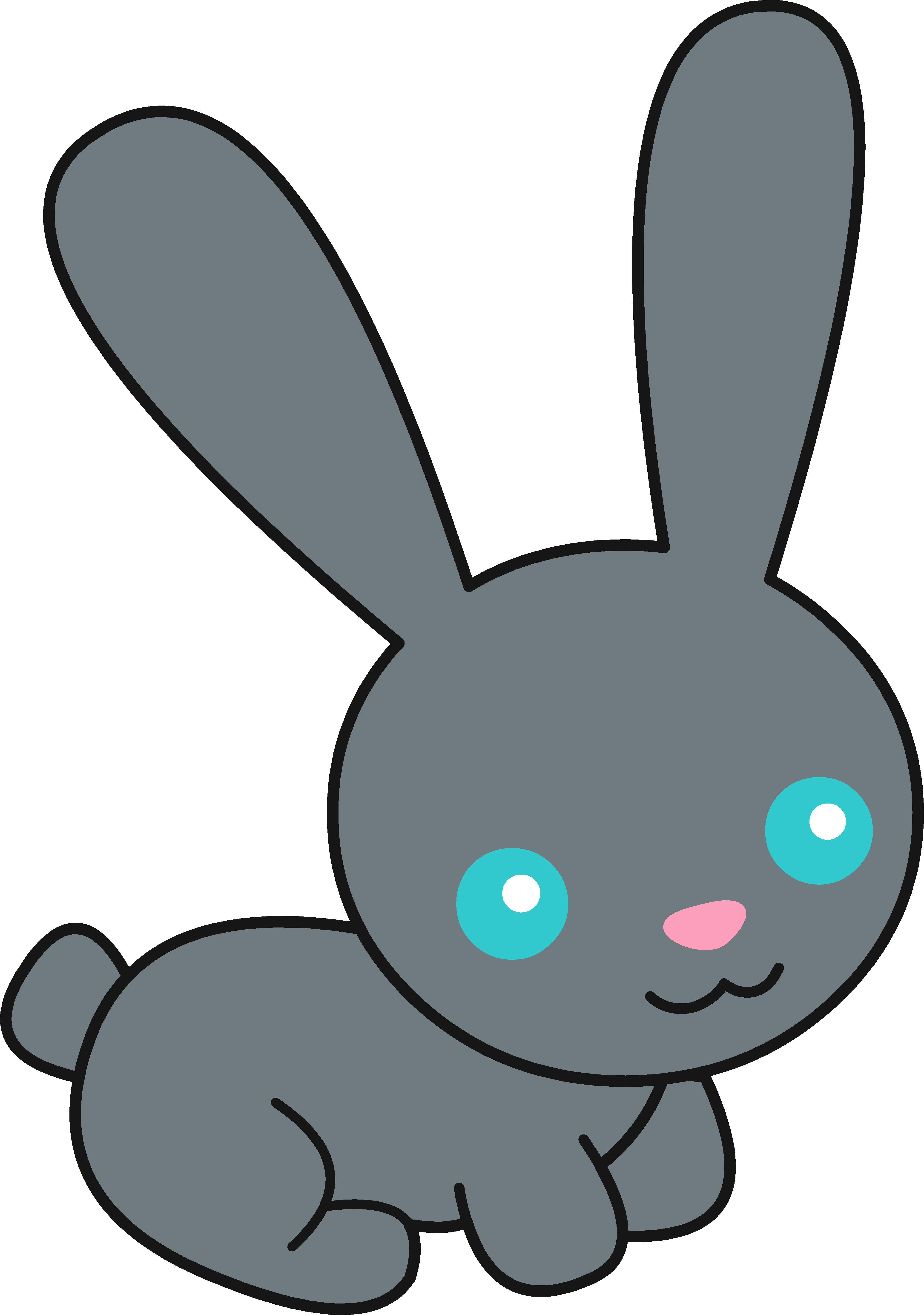 Cartoon Bunny Transparent Png (white, gray)