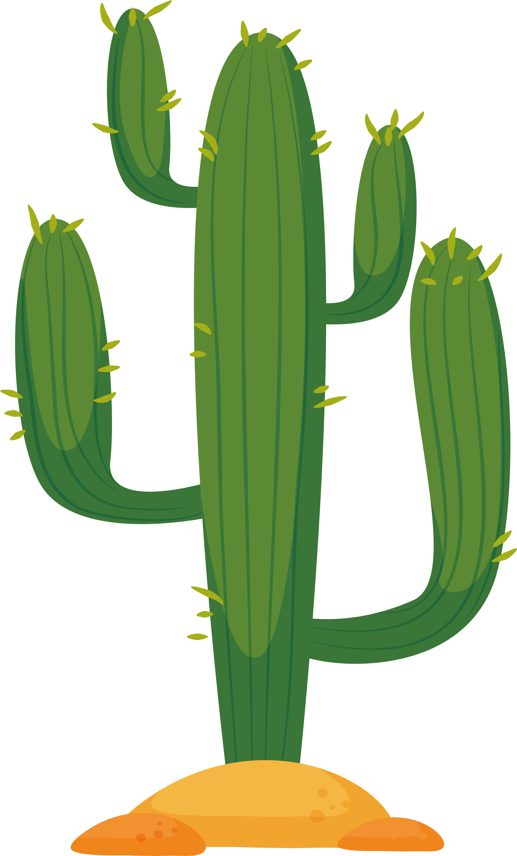 Cartoon Cactus Png Isolated Hd (white, orange, olive)