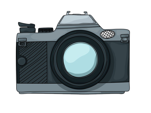 Cartoon Camera Png File (indigo, black, mint, gray, lavender)