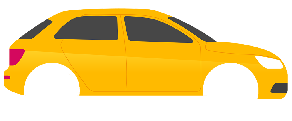 Cartoon Car Png Image File (gold, indigo, orange, white)