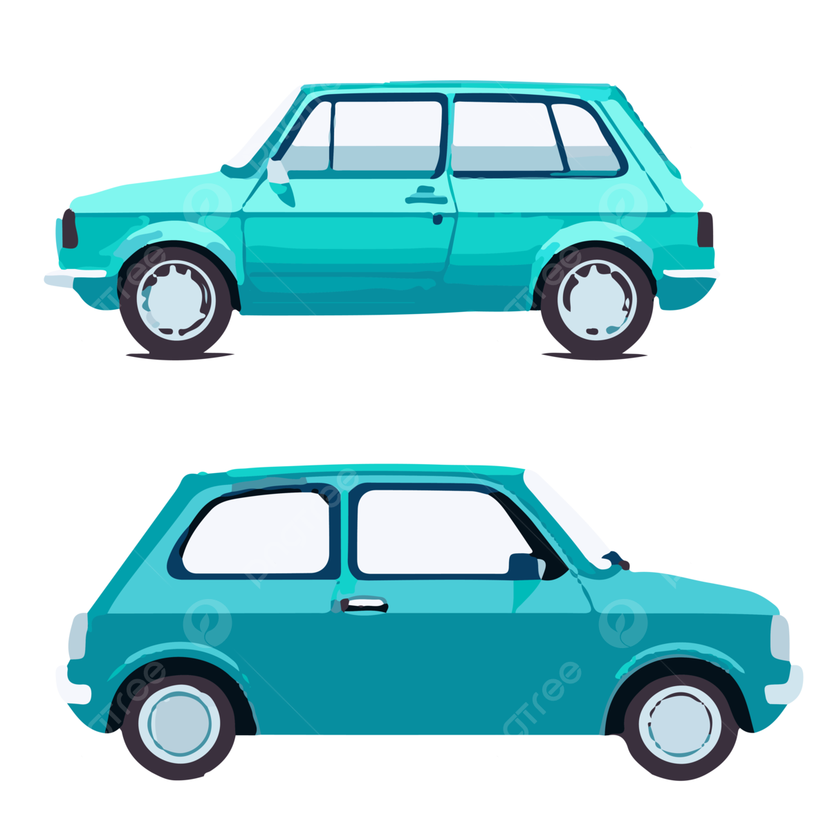 Cartoon Car Png Image (teal, white, mint, black, greenish blue)