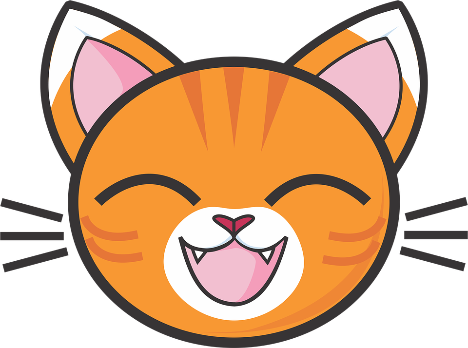 Cartoon Cat Png (indigo, orange, black, white, pink)