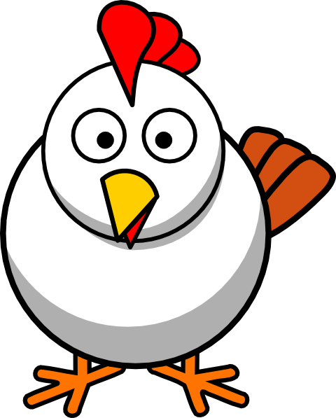 Cartoon Chicken Png Image (chocolate, silver, red, white, black)