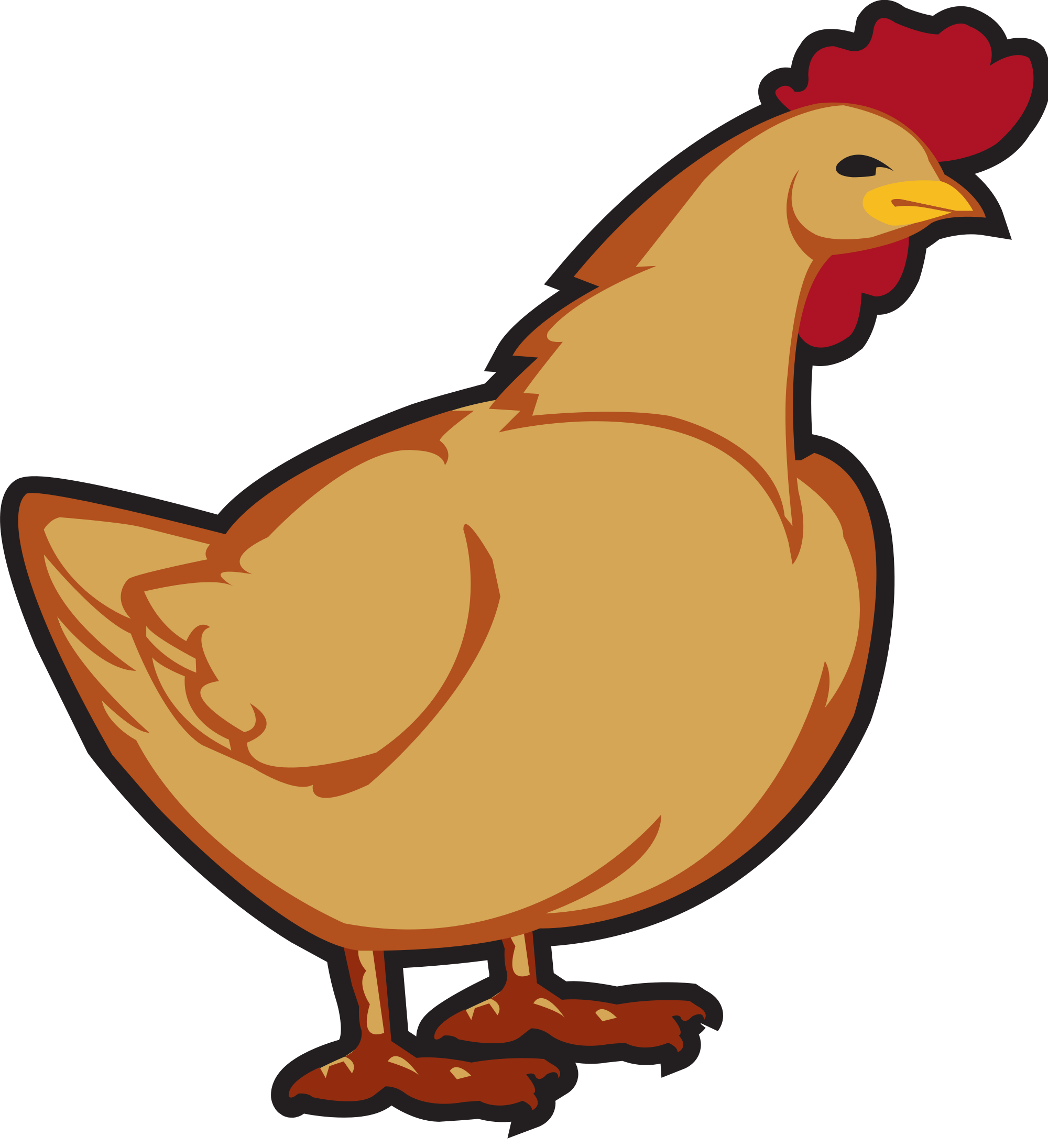 Cartoon Chicken Png Photo (black, chocolate, maroon, salmon)