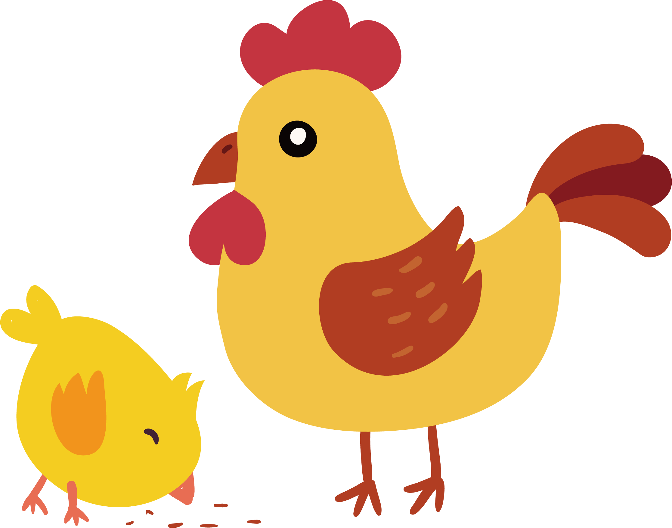 Cartoon Chicken Transparent Png (chocolate, orange, maroon, white, gold)