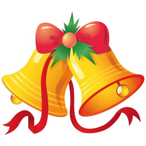 Cartoon Christmas Bells Png (gold, black, red, orange)