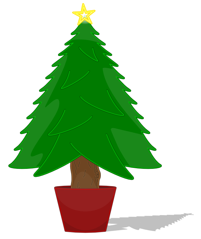 Cartoon Christmas Tree Png File (white, gray, maroon, green)