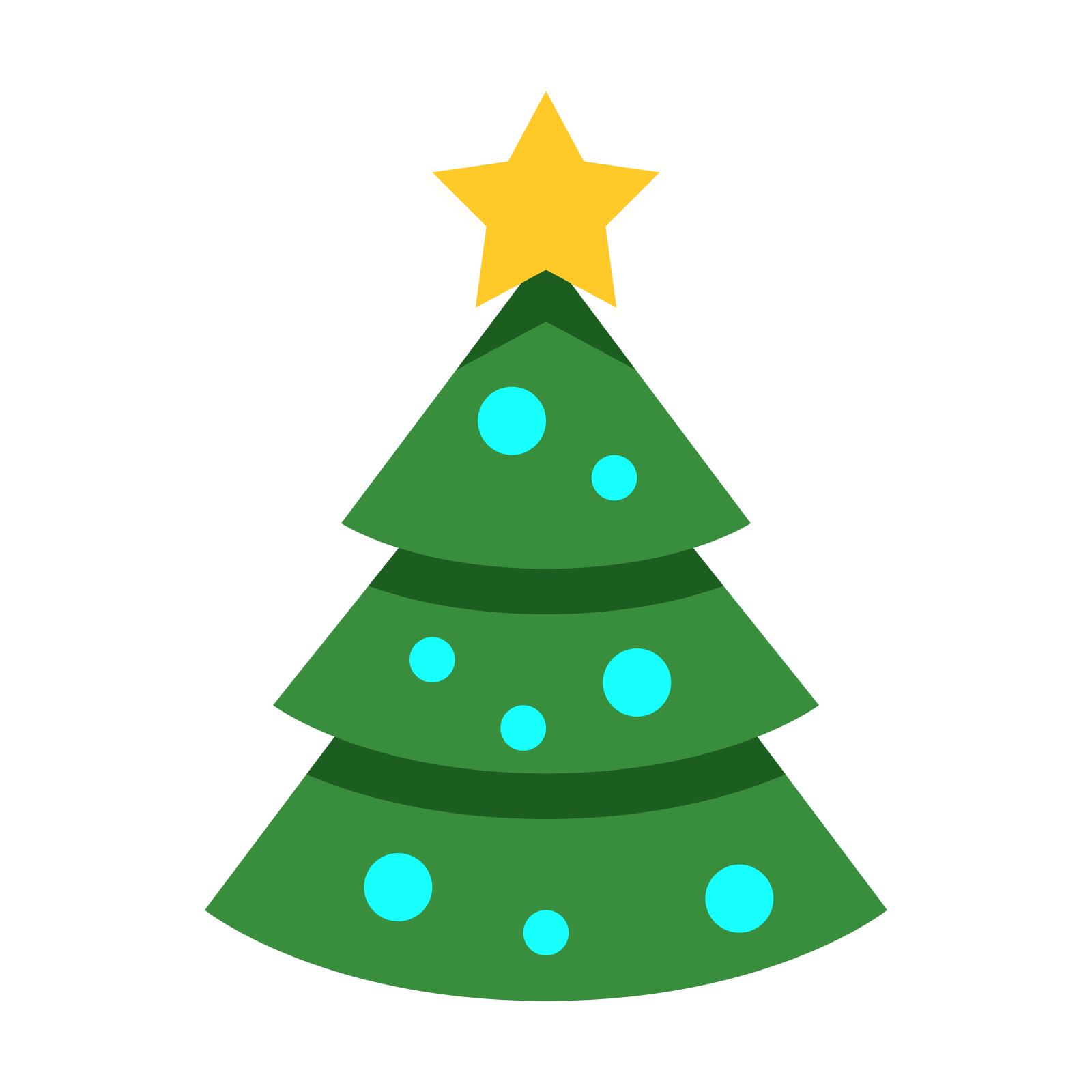 Cartoon Christmas Tree Png Isolated Pic (black, greenish blue, green, gold)