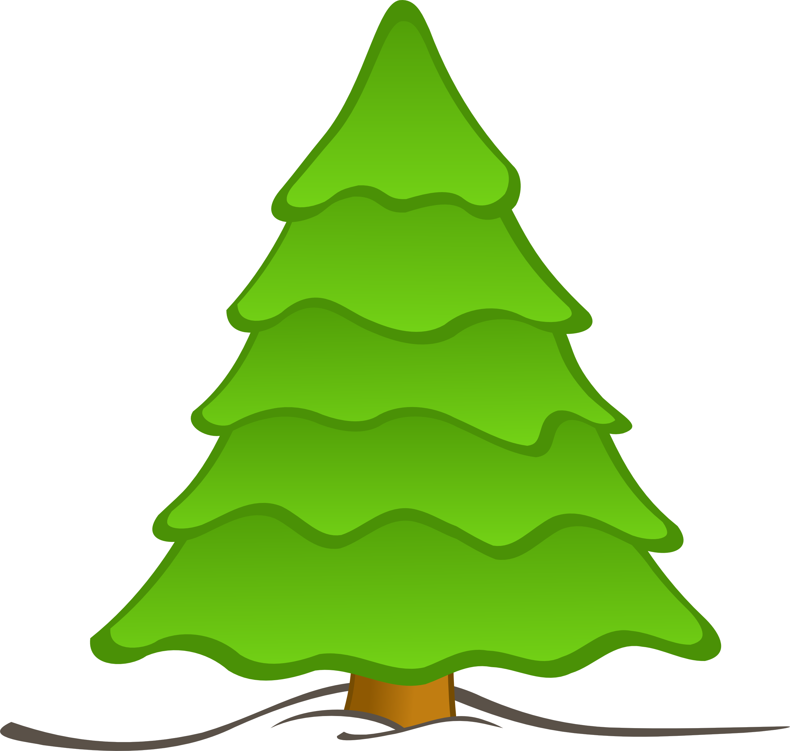 Cartoon Christmas Tree Png (white, olive)