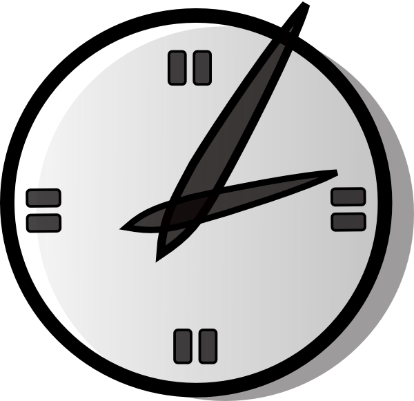 Cartoon Clock Png File (white, black, silver, lavender)