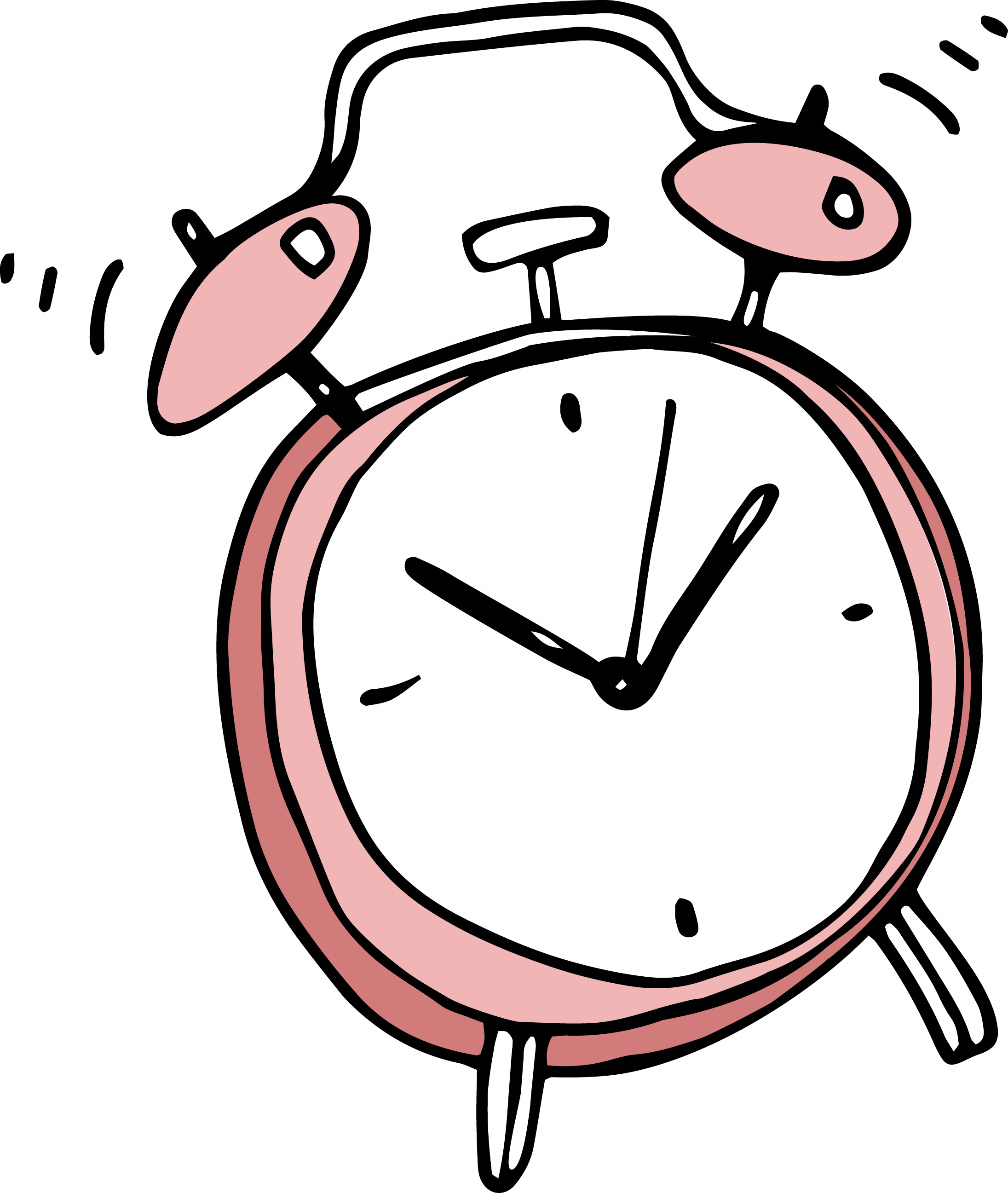 Cartoon Clock Png Image (white, pink, black, salmon)