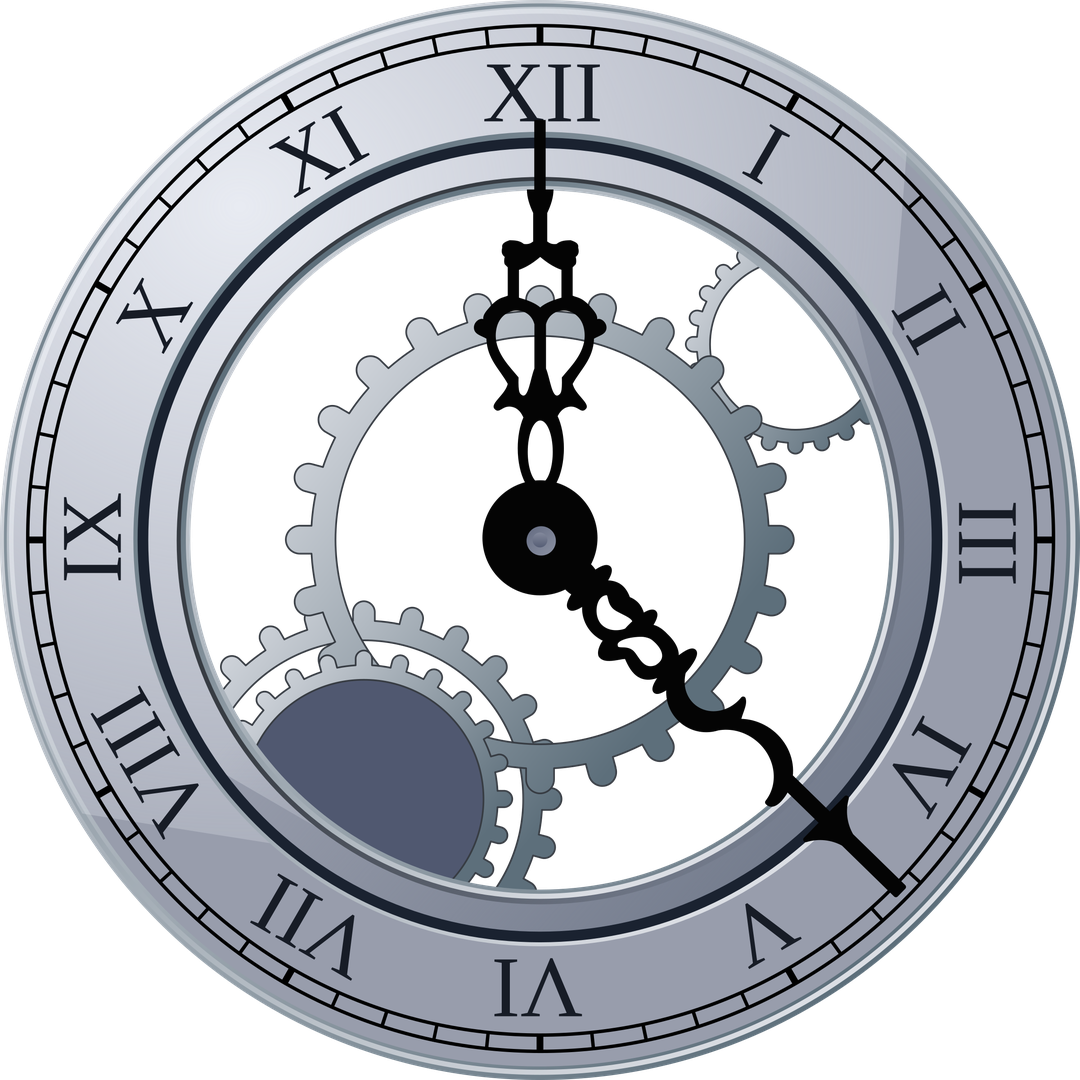 Cartoon Clock Png Isolated Pic (black, gray, silver)