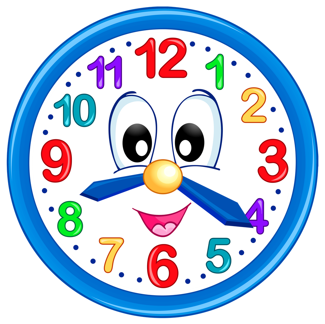 Cartoon Clock Png Photo (white, teal, black)