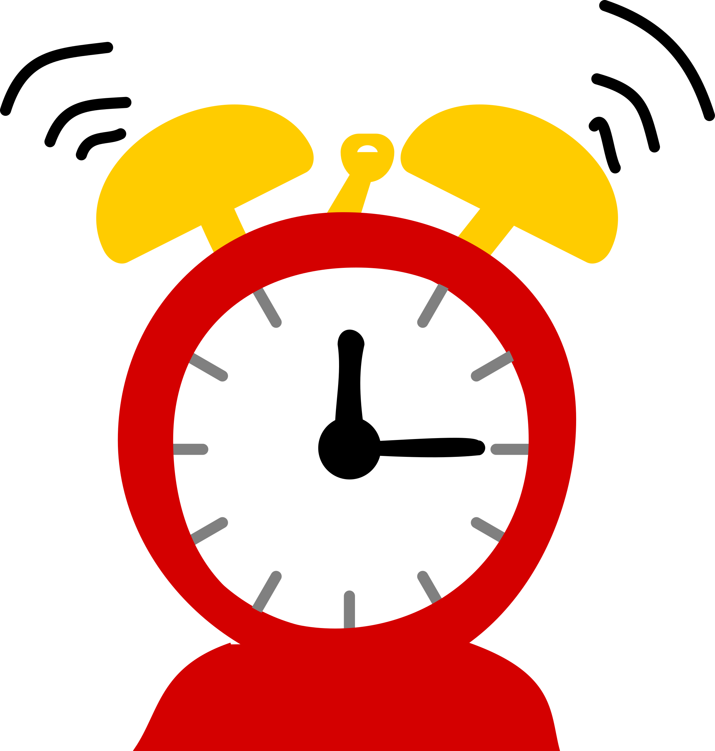 Cartoon Clock Png Transparent (black, white, red, gold)