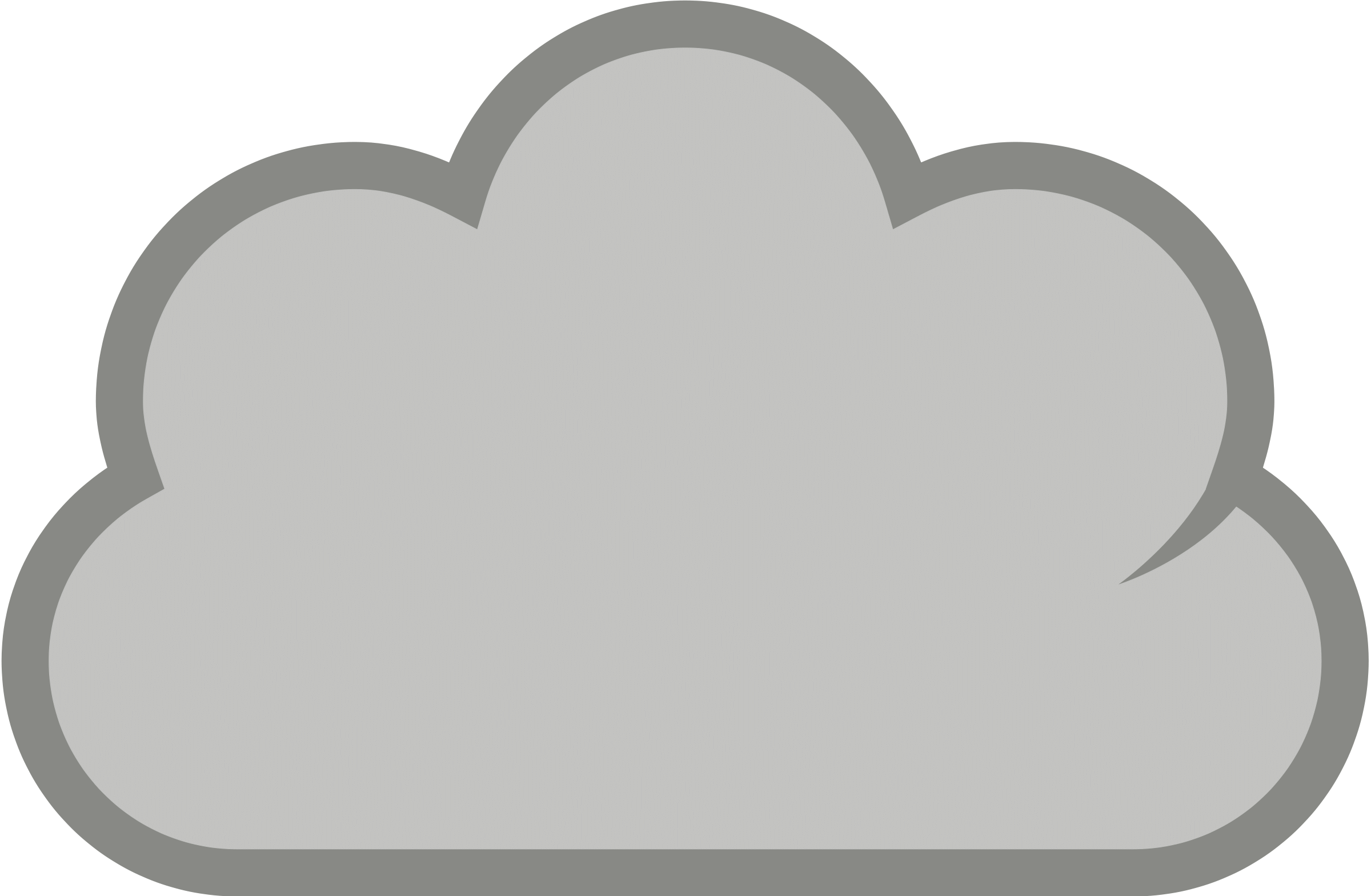 Cartoon Cloud Png Isolated File (black, gray, silver)