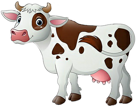 Cartoon Cow Png Free Download (black, beige)