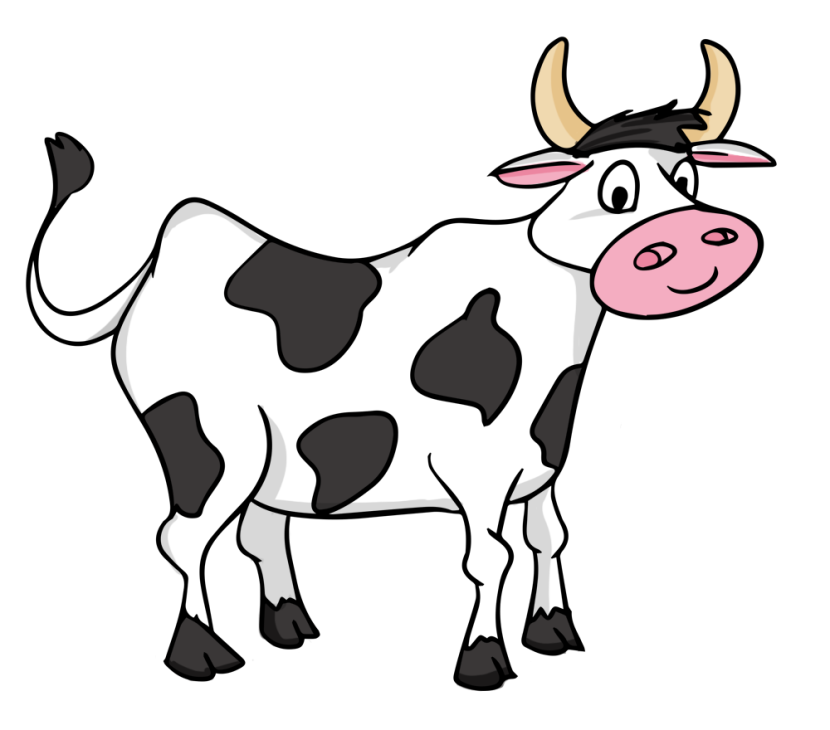 Cartoon Cow Png Isolated Hd (indigo, black, white, pink, lavender)