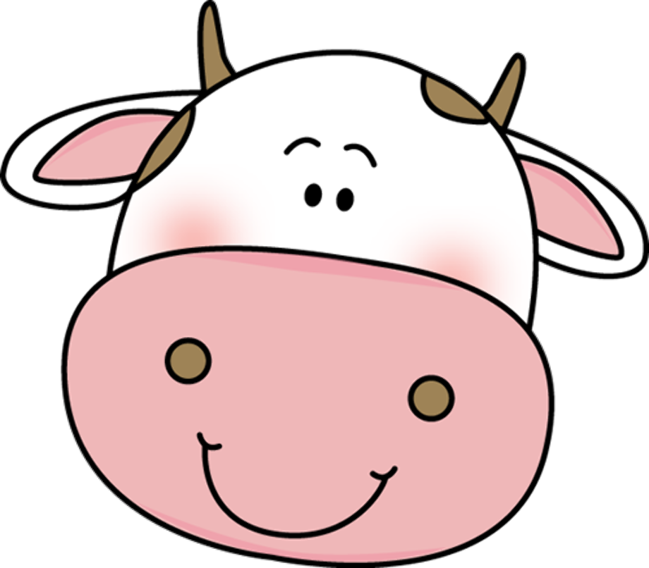 Cartoon Cow Png Picture (black, white, pink)