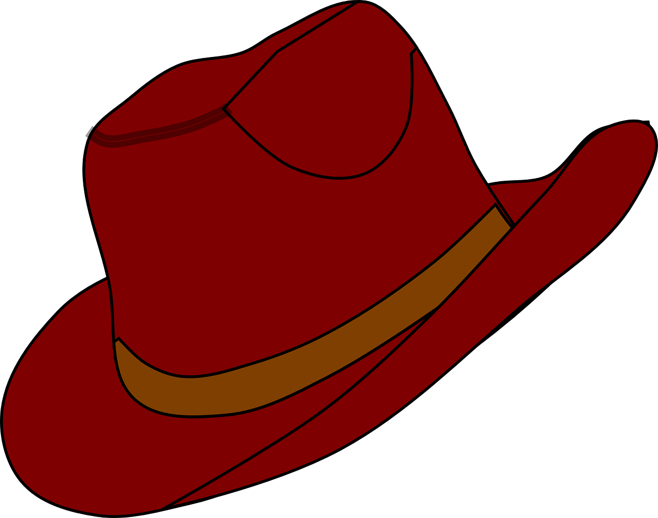 Cartoon Cowboy Hat Png File (black, maroon)