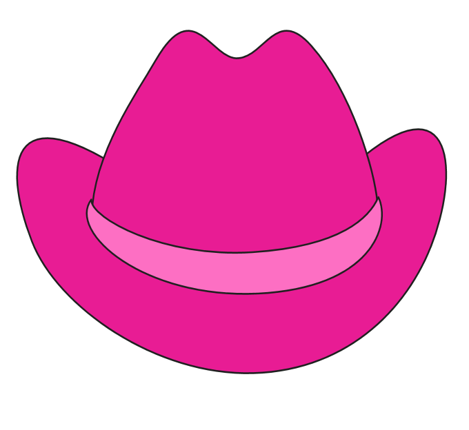 Cartoon Cowboy Hat Png Photo (black, violet, purplish red, salmon)