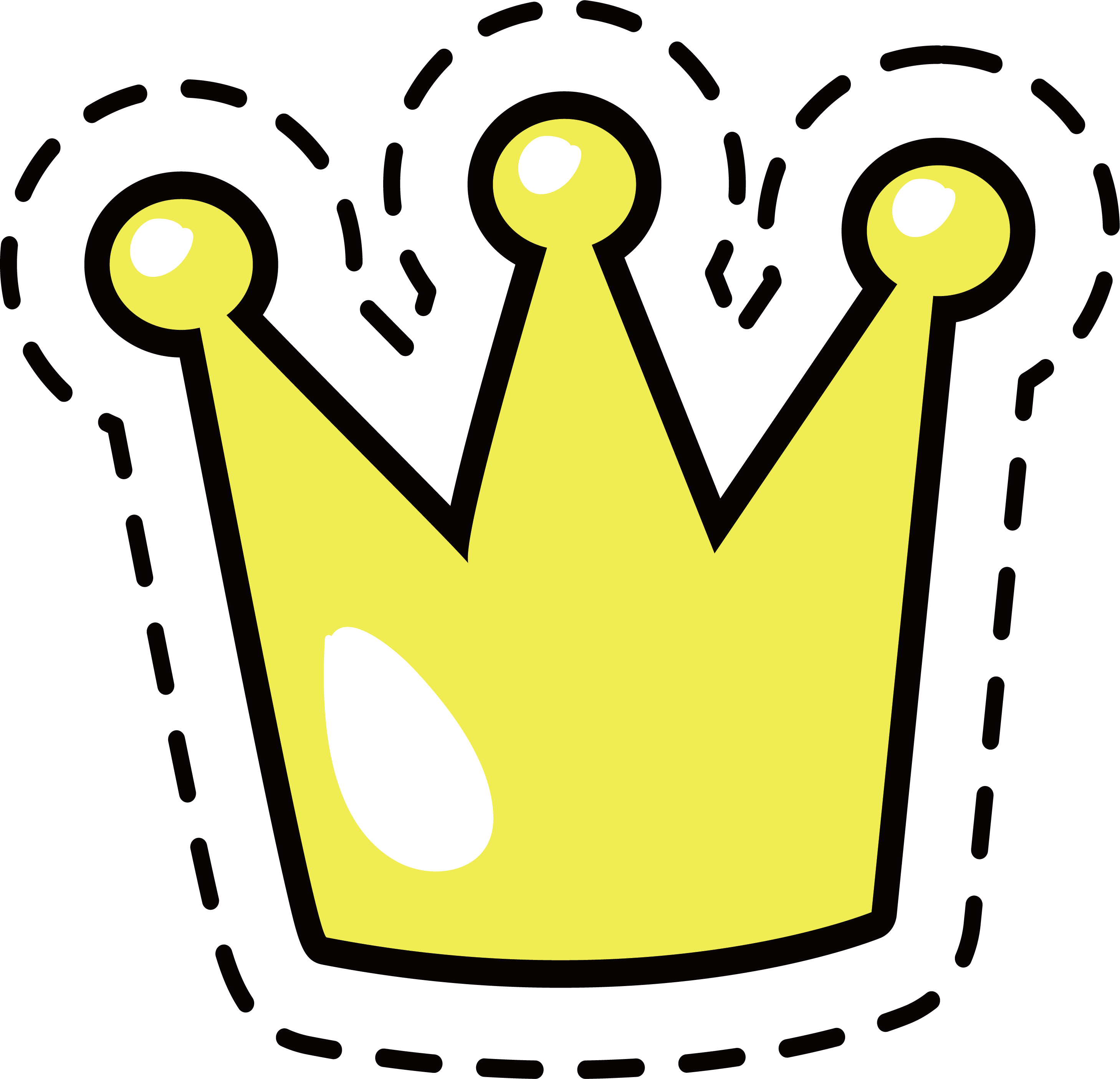 Cartoon Crown Png Clipart (white, yellow, black)