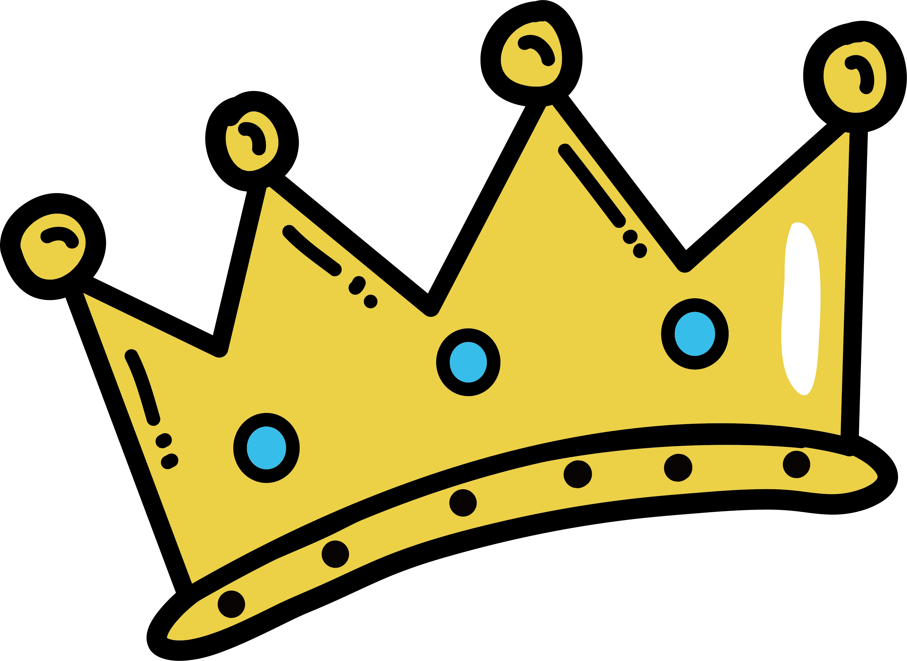 Cartoon Crown Png Image (white, black, gold)