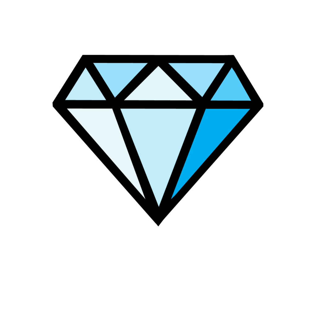 Cartoon Diamond Png Image (black, mint, lavender, greenish blue)