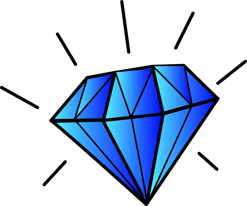 Cartoon Diamond Png (black, blue, greenish blue)