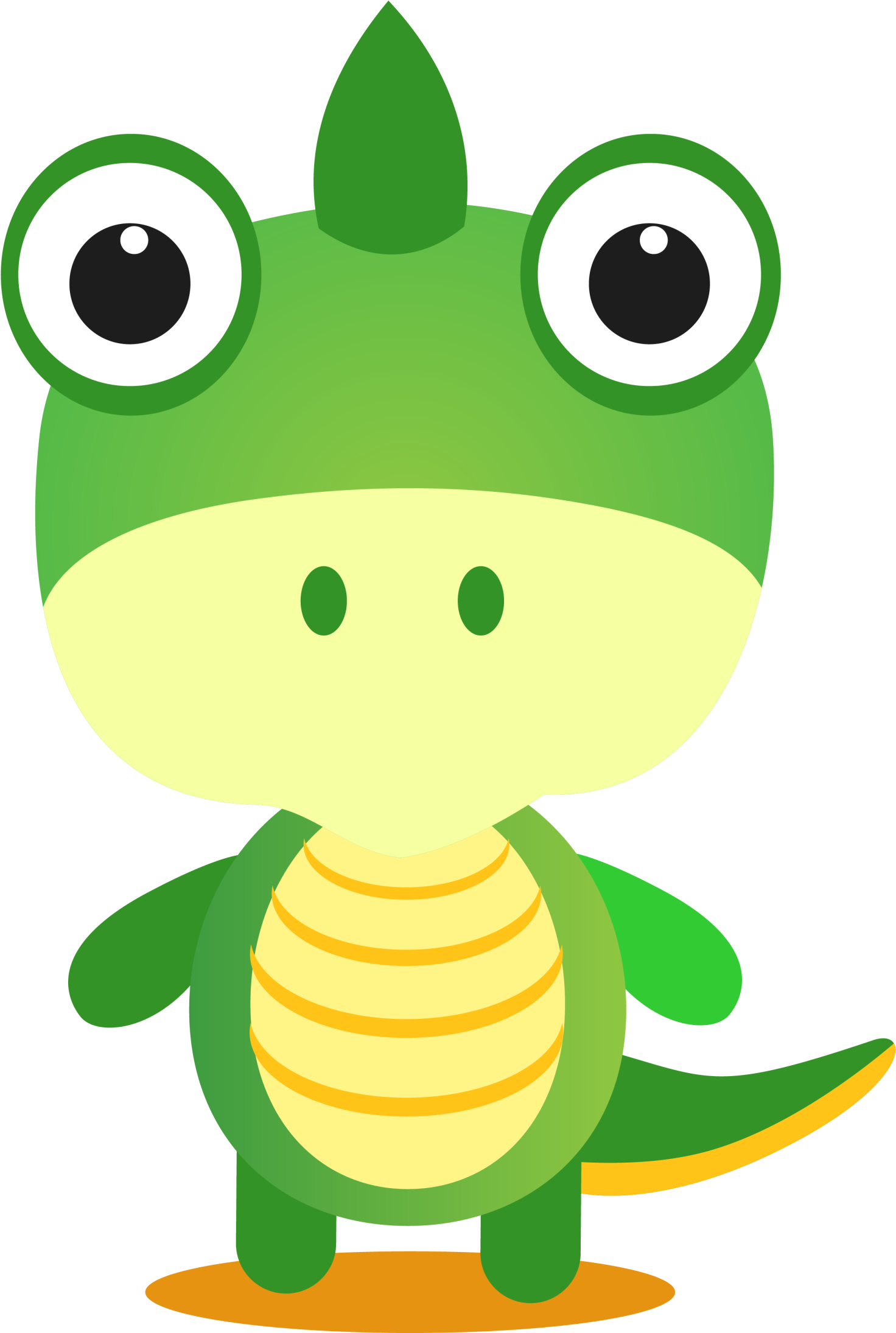 Cartoon Dinosaur Png Image (green, black, white, beige, pink)