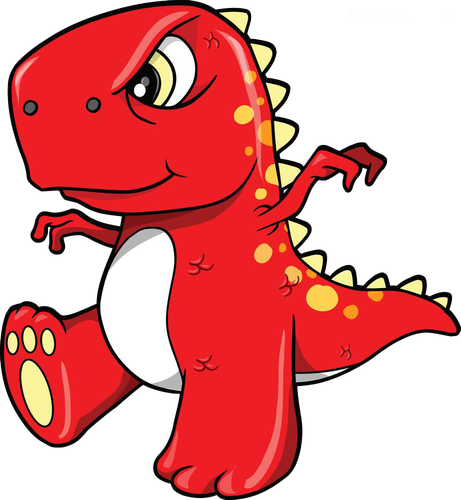 Cartoon Dinosaur Png Isolated File (black, white, red)