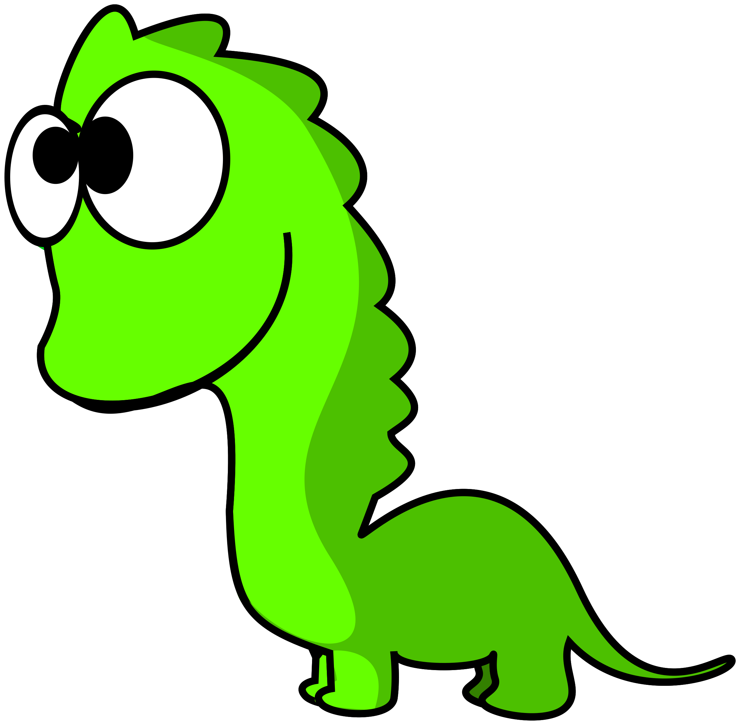 Cartoon Dinosaur Png Photo (black, white, olive, lime)