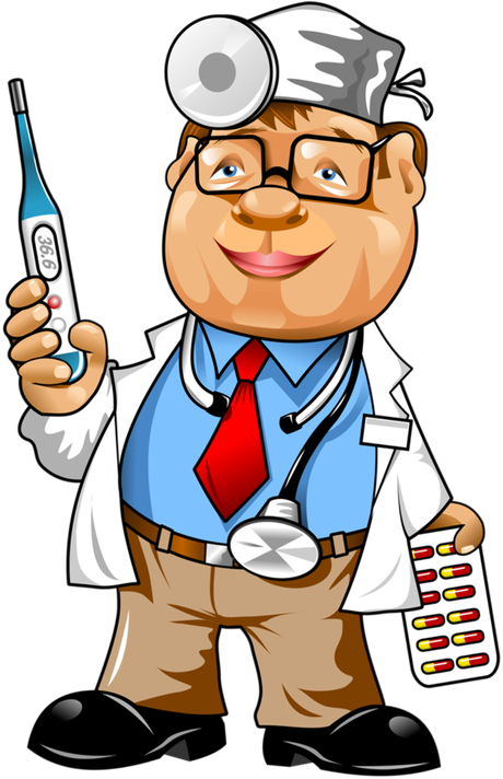 Cartoon Doctor Png Clipart (silver, salmon, red, black, white)