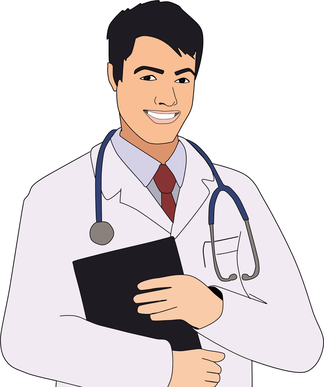 Cartoon Doctor Png Image (black, white, pink, lavender)