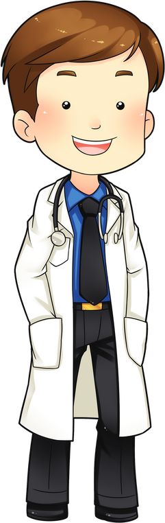 Cartoon Doctor Png Isolated Image (black, white, beige, indigo)