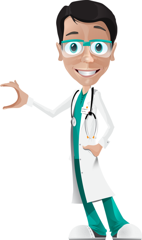 Cartoon Doctor Transparent Png (black, white, lavender)