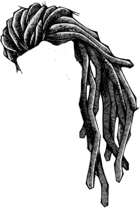 Cartoon Dreads Png File (black, gray, indigo)