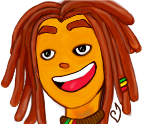 Cartoon Dreads Png Photo (black, orange)