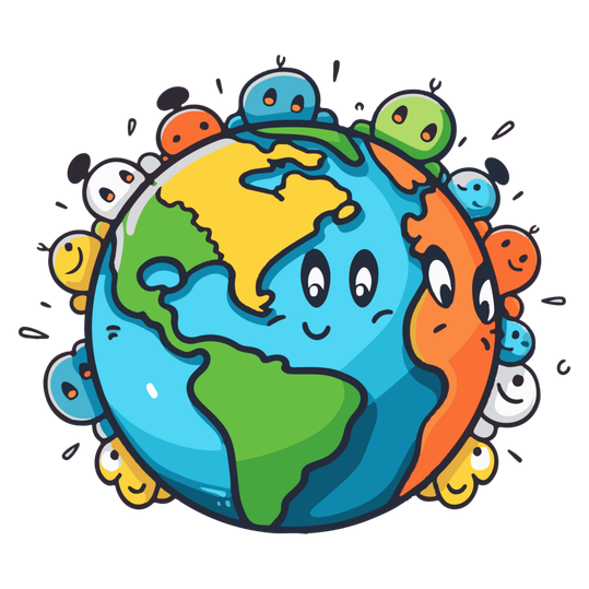 Cartoon Earth Png Photo (greenish blue, teal, black, gold, gray)