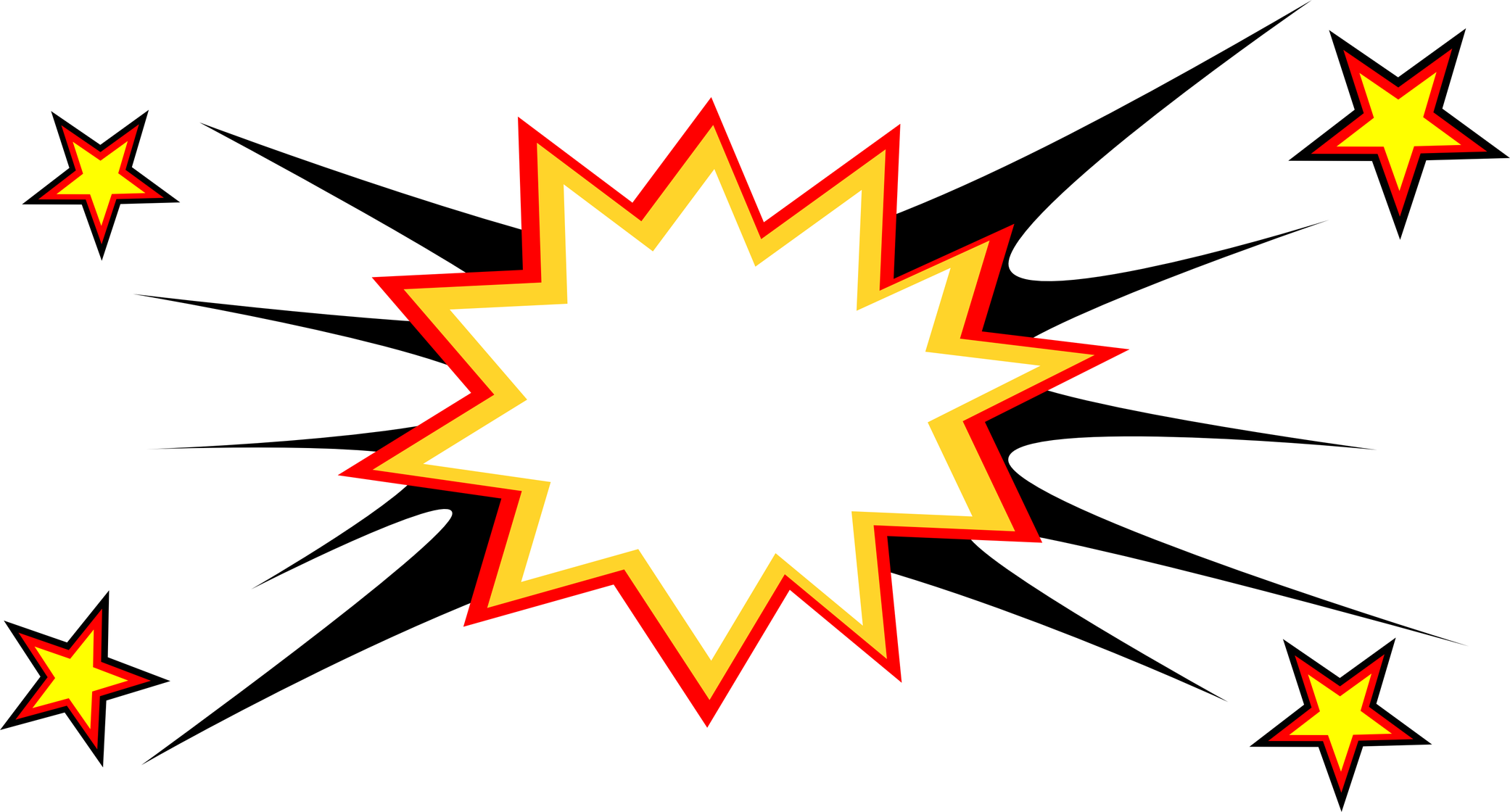 Cartoon Explosion Download Png Image (black, white, yellow)