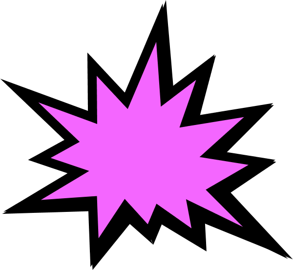 Cartoon Explosion Png Isolated Image (black, violet)